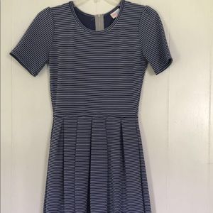 Blue and white stripe dress